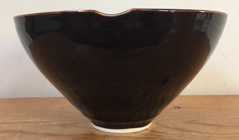 Vtg Signed Porcelain Japanese Style Studio Art Pottery Miso Ramen Bowl 6.25"w